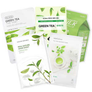 PURESEOUL GREEN TEA SHEET MASK SET (INC.5 ITEMS)